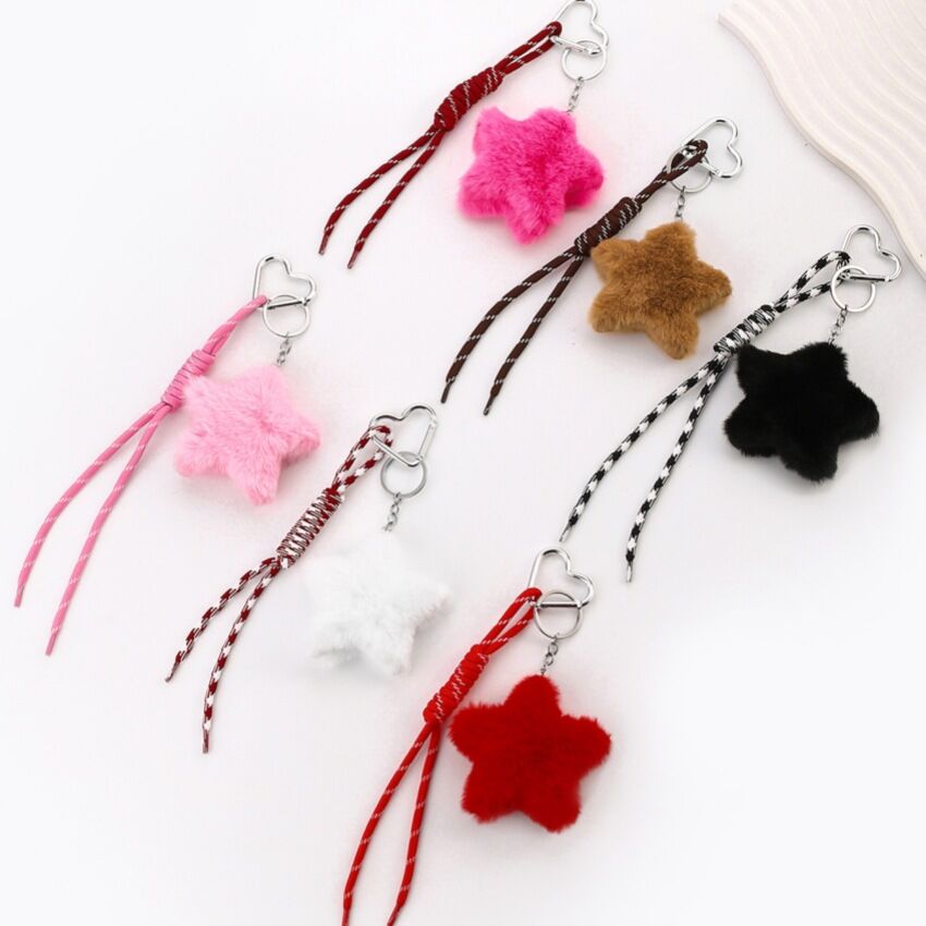 1 Piece Cute Plush Star Women's Bag Charms Picture3
