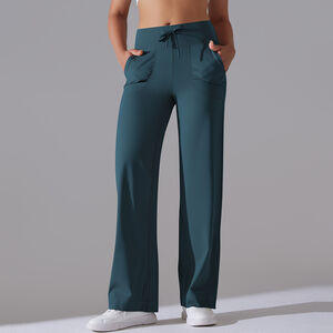 1 Piece Solid Colored High End Elastic Loose Casual Women's Sports Long Pants h5 Picture8