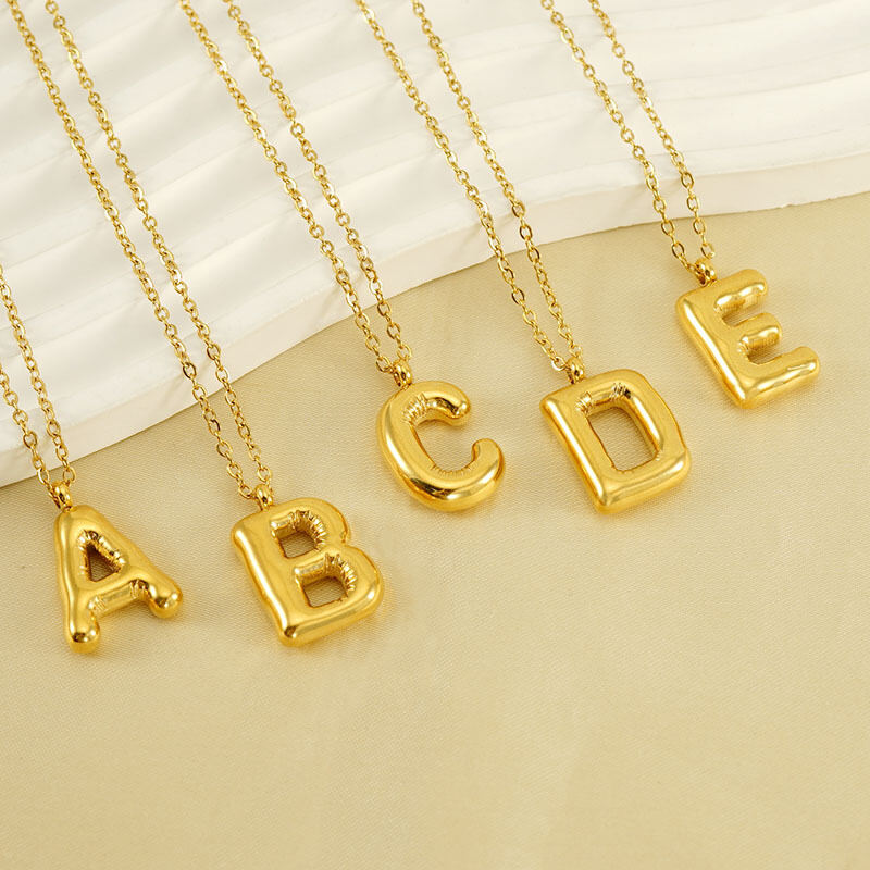 1 piece simple series simple letter titanium steel gold plated women pendant necklaces h5Picture4