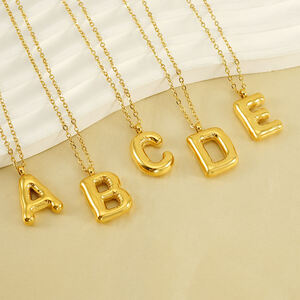 1 piece simple series simple letter titanium steel gold plated women pendant necklaces h5 Picture4
