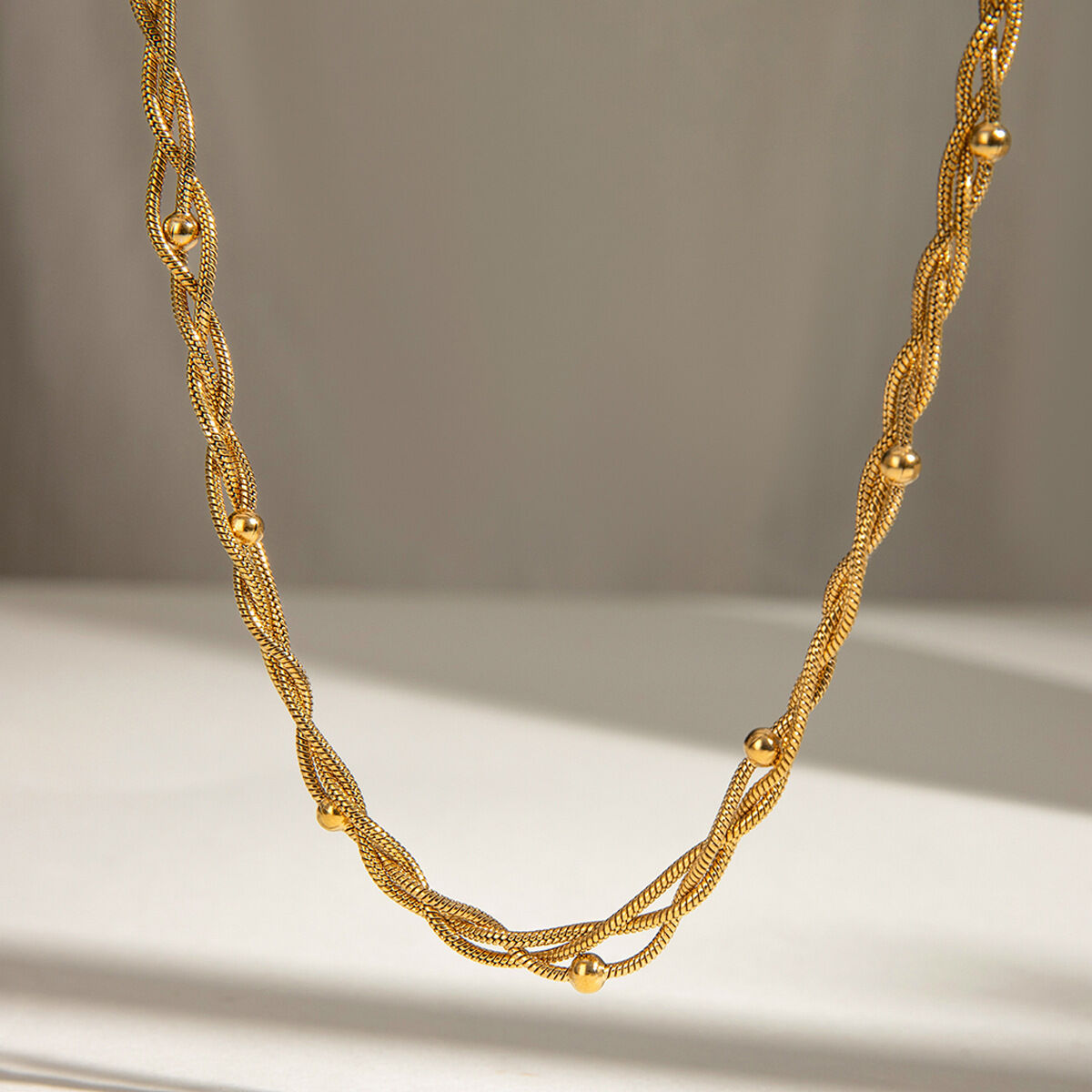 1 piece simple series simple annular stainless steel  gold plated women chain necklaces