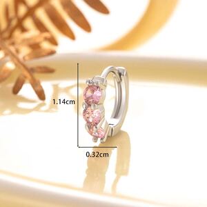 1 Piece Radiant Series Sweet Annular Modern Copper Zircon Women's Hoop Earrings h5 Picture4