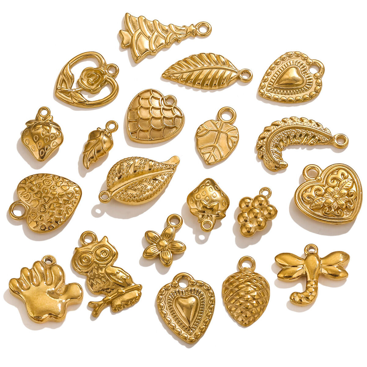 1 pair simple series retro cartoon  gold plated women pendants