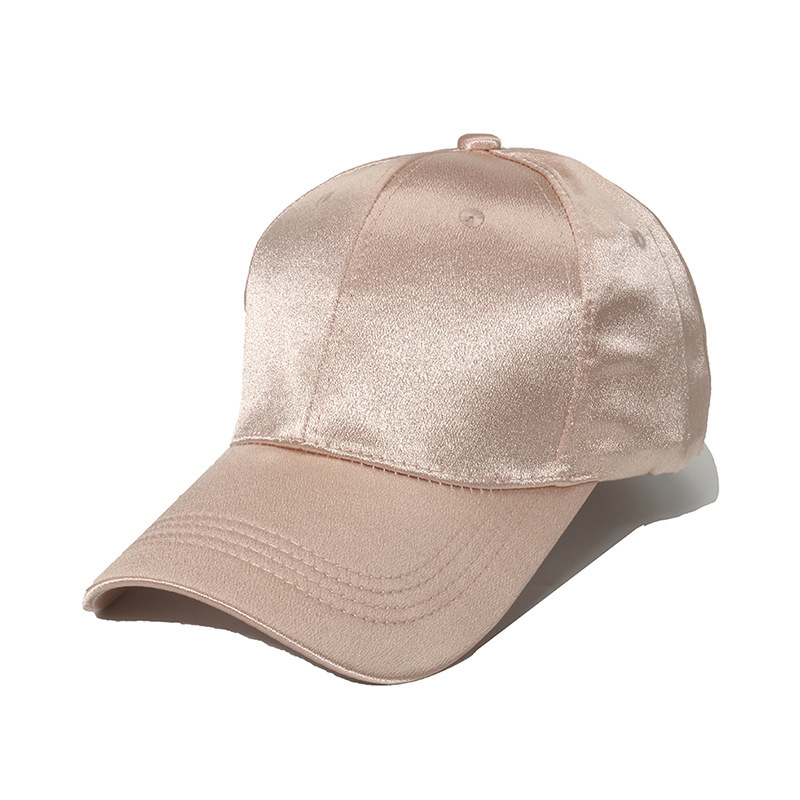 1 Piece Silk Satin Solid Color Baseball Cap Picture2