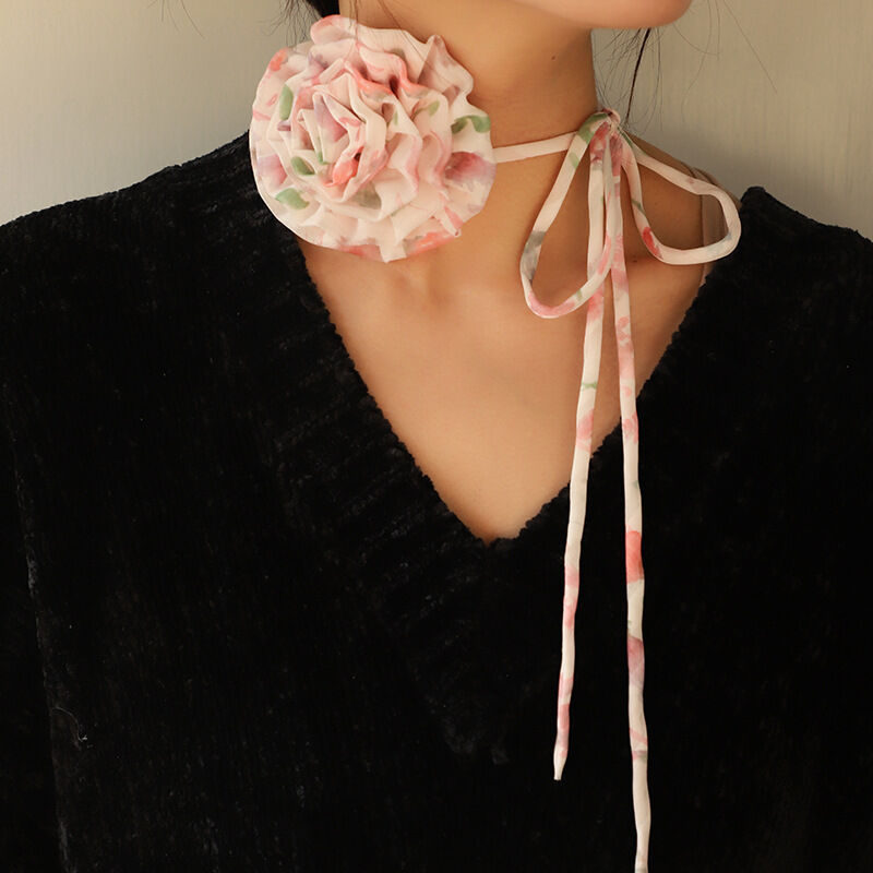 1 Piece Gorgeous Series Designable Flower Shape Organza Lightweight Women's Chokers h5 Picture5