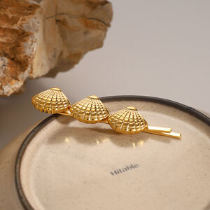 1 pair simple series style turtle stainless steel gold plated women hair clips h5 Picture3
