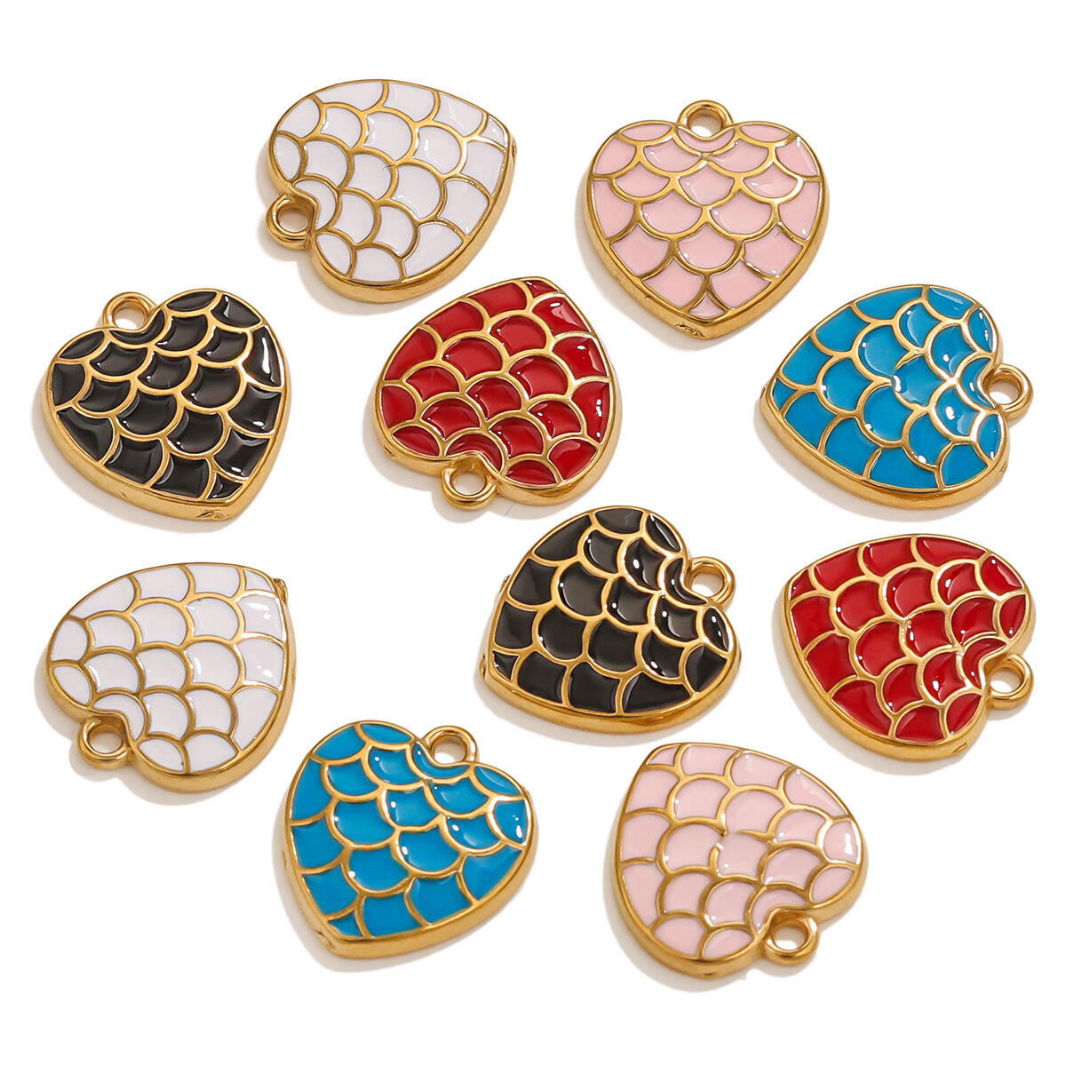 1 Piece Romantic Series Classic Heart Drop Oil Stainless Steel Waterproof Gold Color Women's Pendants Picture4