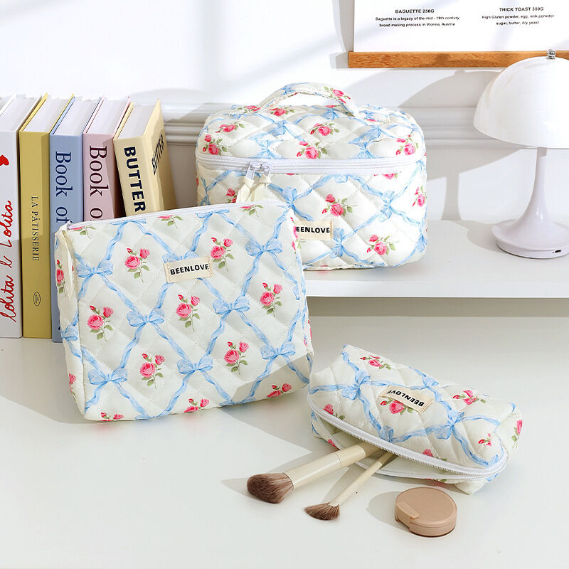 1 Piece Simple Series Large-capacity Cosmetic Bag With Sweet Bows Flowers Women's Bags 2