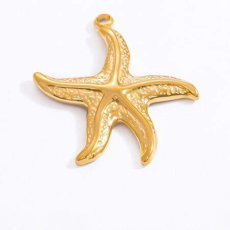 1 Piece Romantic Series Stunning Starfish Stainless Steel Waterproof Gold Color DIY Women's Pendants 2