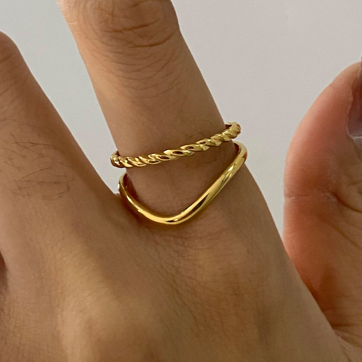 1 Piece Luxurious Series Vintage Oval Stainless Steel Waterproof Gold Color Women's Ring Sets h5 Picture7
