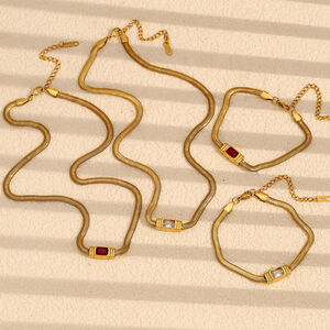1 Piece Luxurious Series Retro Geometric Stainless Steel Waterproof Gold Color Women's Chain Bracelets h5 Picture4