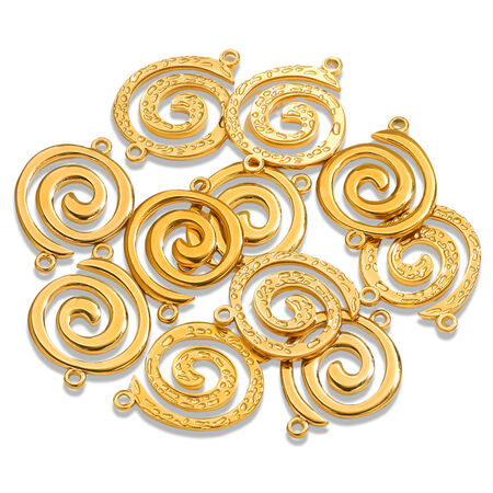 1 Piece Lustrous Series Modern Vortex Shape Stainless Steel Waterproof Gold Color Women's Pendants