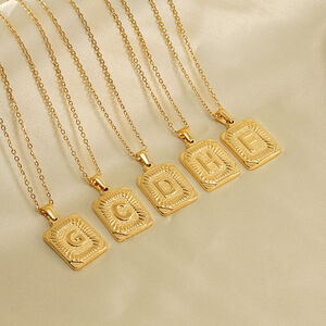 1 Piece Golden Simple Series Daily Letter Women's Pendant Necklaces h5 Picture4