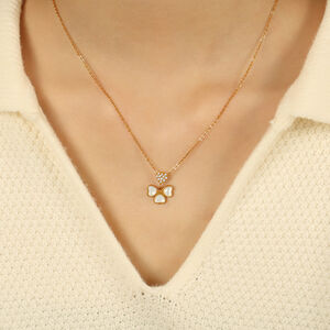 1 piece simple series simple geometric stainless steel gold plated rhinestone women pendant necklaces h5 Picture5