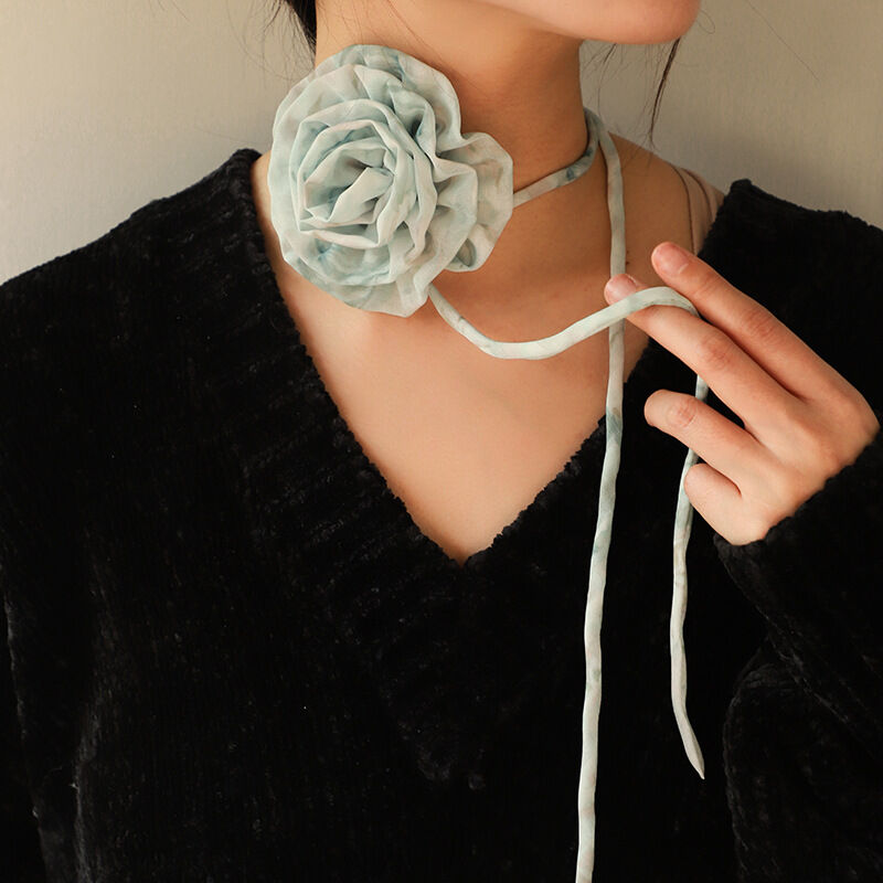 1 Piece Gorgeous Series Designable Flower Shape Organza Lightweight Women's Chokers h5 Picture4