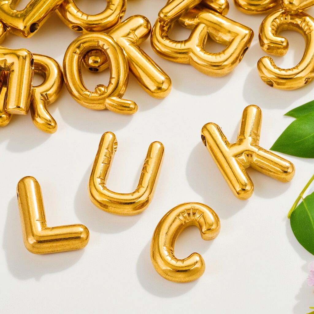 1 pair simple series simple letter  gold plated women pendants 2
