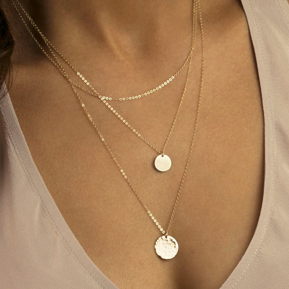 1 Stück Simple Series Simple Chain Edelstahl wasserdicht goldfarbene Damenhalskette h5 Bild4
