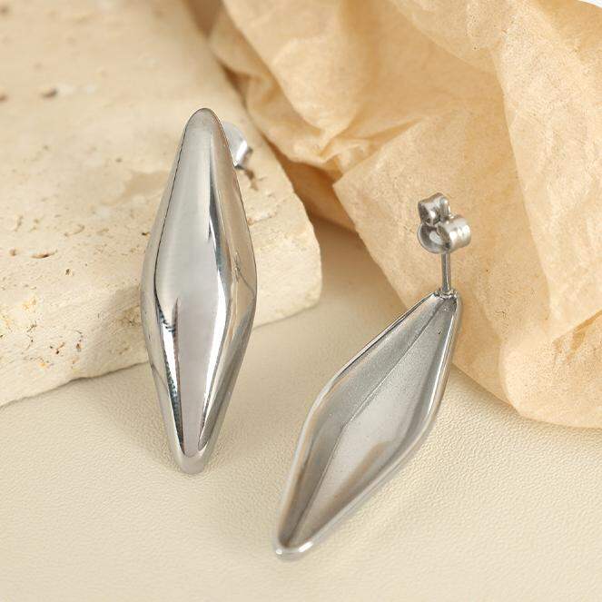 1 Pair Simple Series Daily Geometric Titanium Steel   Gold Color  Women's Stud Earrings h5 Picture8