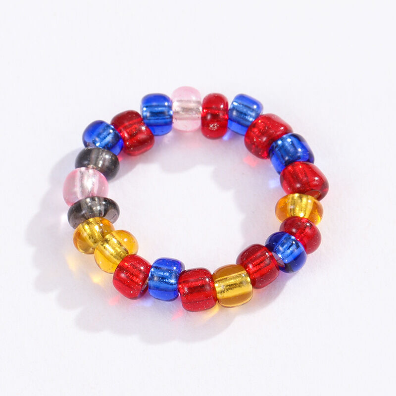 1 pezzo di lusso serie carino misto colore artificiale perle anelli regolabili da donna Immagine5