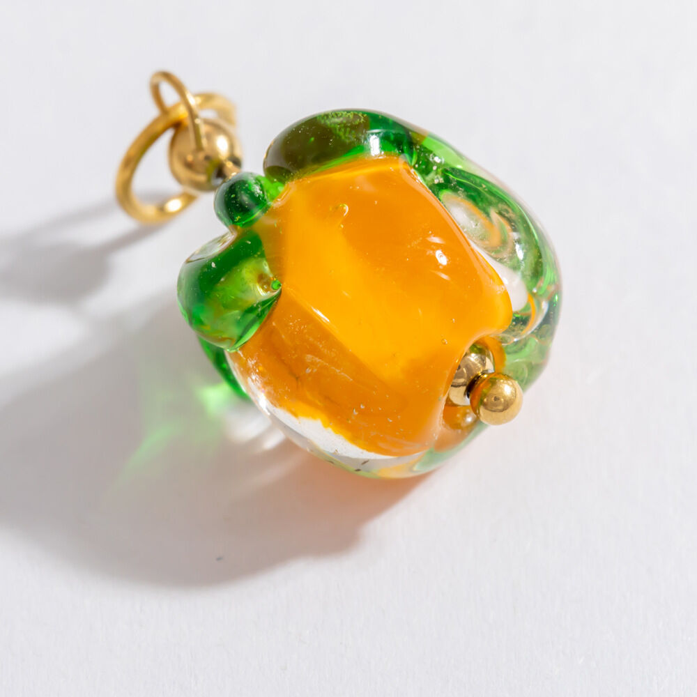 1 Piece Chromatic Series Natural Fruit Coloured Glaze Stainless Steel Waterproof Gold Color Women's Pendants Picture7