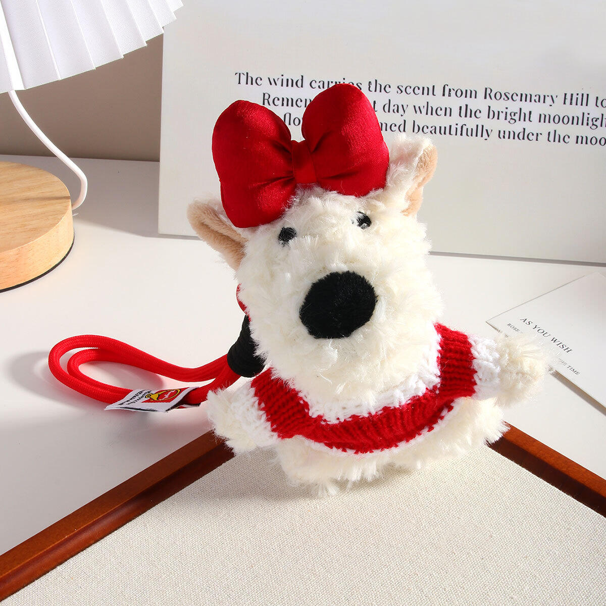 1 Piece Vivid Series Sweet Bowknot Puppy With Sweather Rayon Women's Bag Charms Picture4