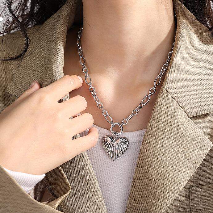 1 Piece Romantic Series Sweet Heart Titanium Steel   Gold Color  Women's Pendant Necklaces h5 Picture8