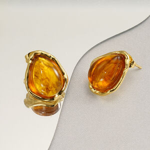 1 paire de boucles d'oreilles pendantes pour femme, série luxueuse, sexy, en acier titane plaqué or h5 Image3