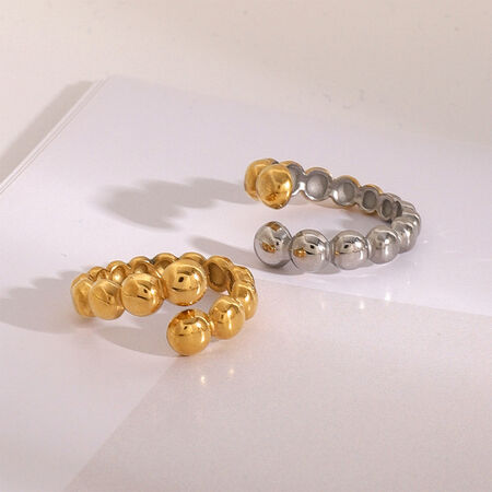 1 pair simple series annular stainless steel gold color women's single rings 2