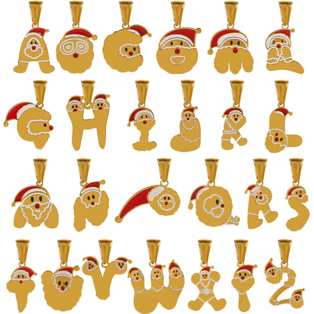 1 Paio Di Pendenti Unisex In Acciaio Al Titanio Con Simpatici Cartoni Animati, Serie Semplice, Placcati In Oro  Immagine4