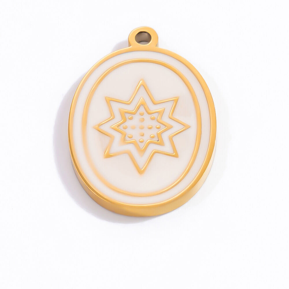 1 Piece Classic Series Retro Bow Knot Pattern Oil- Glazing Stainless Steel Waterproof Gold Color Women's Pendants h5 Picture6