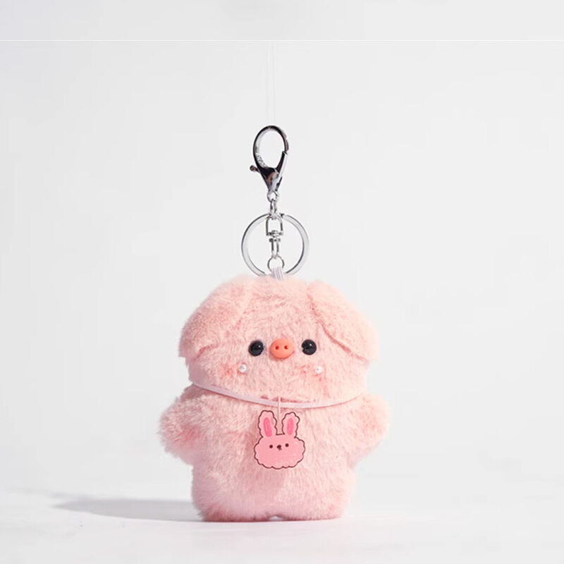 1 Piece Romantic Series Cute Pink Piggy With Glasses Rayon Women's Bag charms h5Picture3
