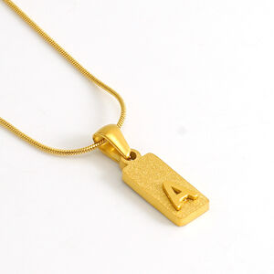 1 stuk eenvoudige serie hip-pop/rock letter roestvrij staal verguld unisex hanger kettingen h5 Afbeelding8