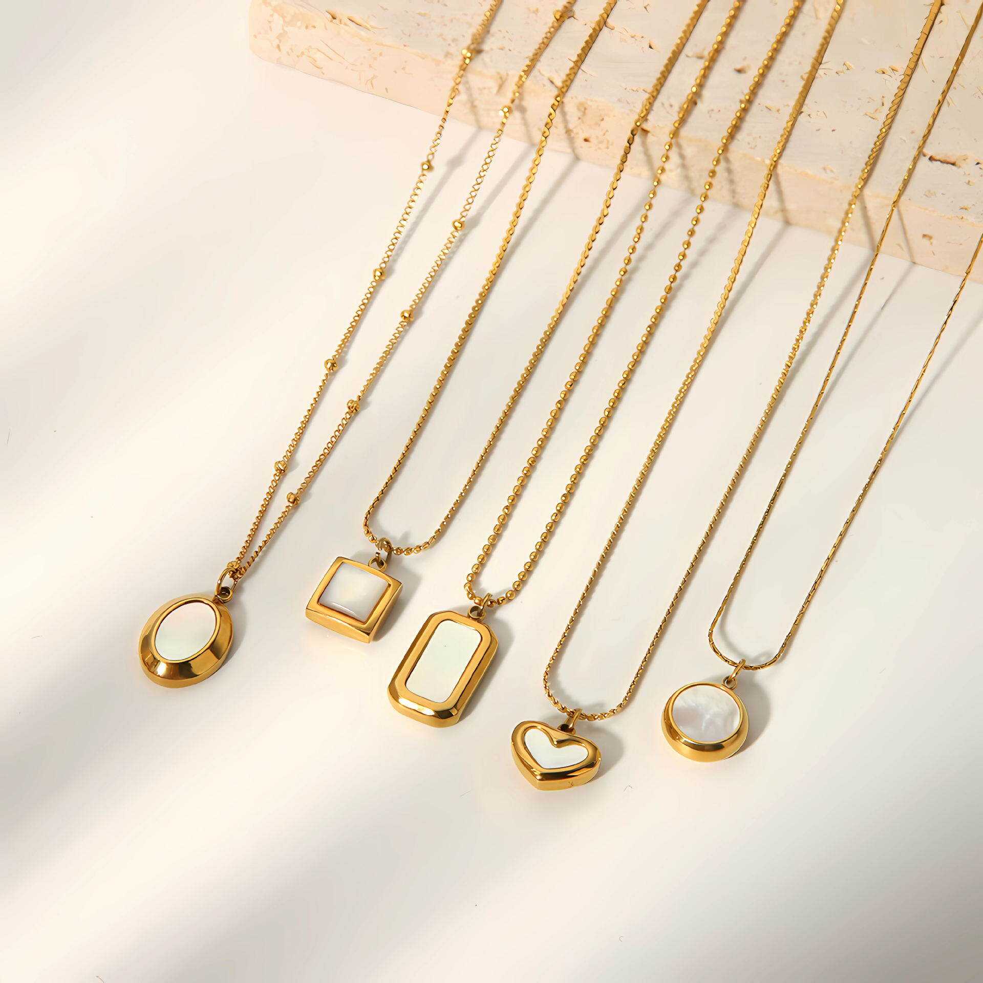 1 piece classic series retro geometric  gold plated pendant necklaces