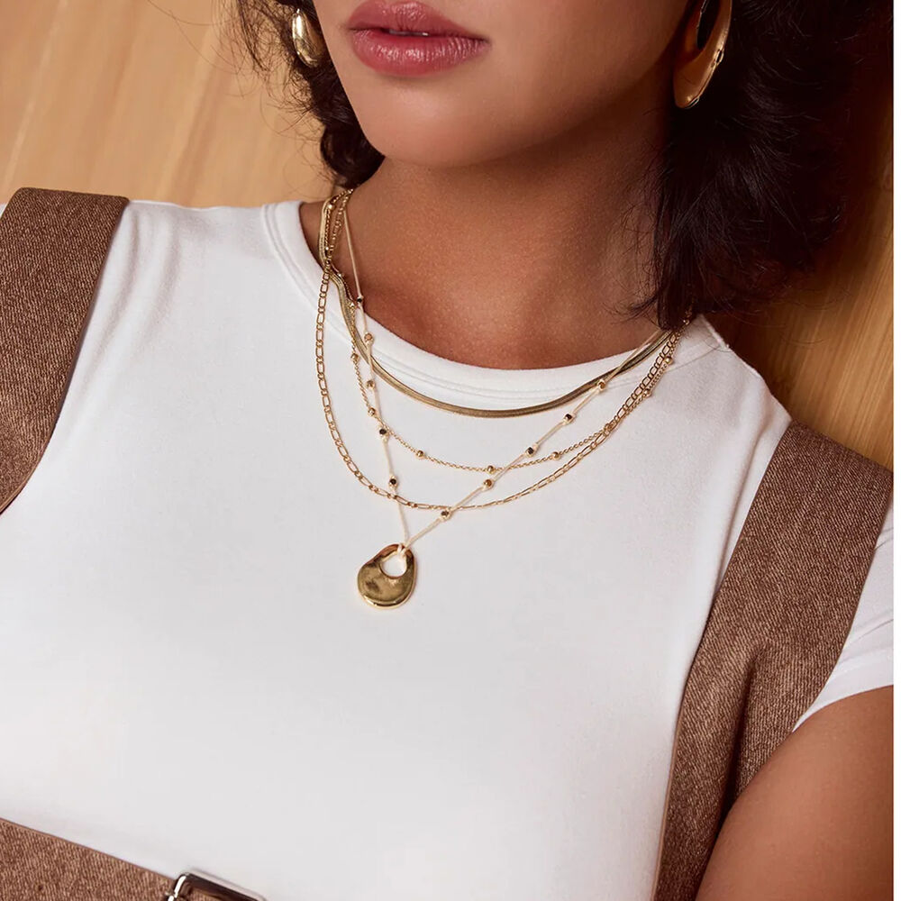 1 piece simple series classic annular stainless steel gold plated women layered necklaces h5Picture5