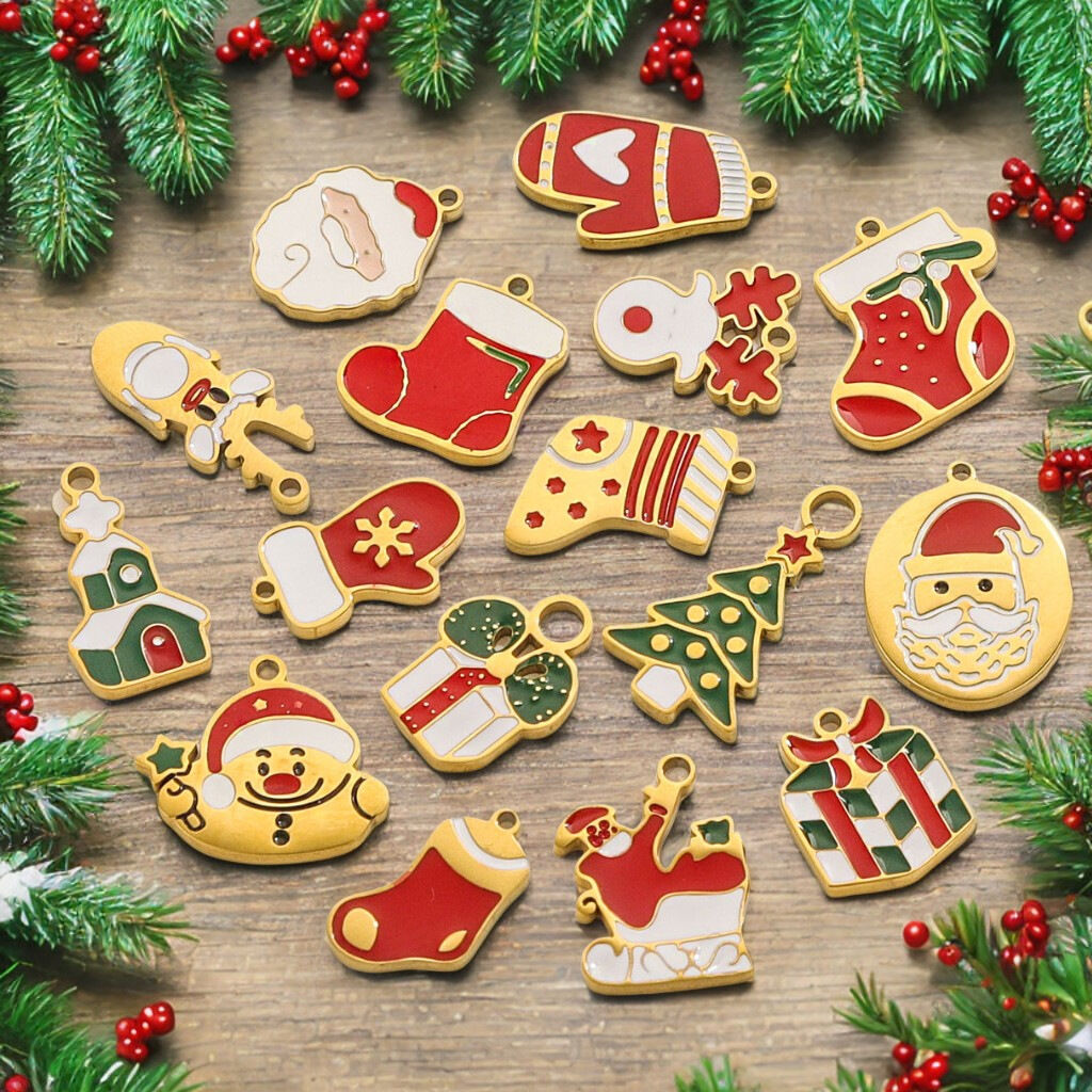 1 pair simple series cute cartoon stainless steel  gold plated unisex pendants