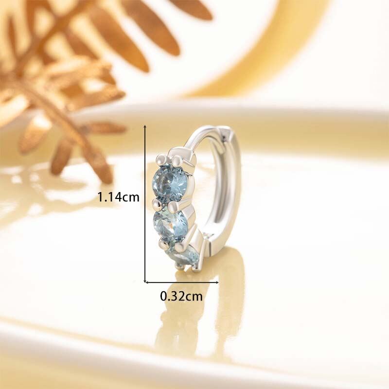 1 Piece Radiant Series Sweet Annular Modern Copper Zircon Women's Hoop Earrings h5Picture5