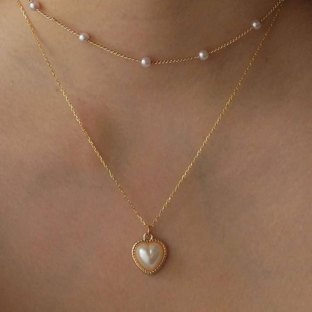 1 Piece Romantic Series Sweet Heart Shape Stainless Steel Waterproof Gold Color Women's Pendant Necklaces h5Picture7