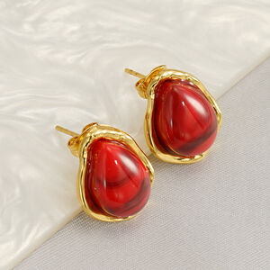 1 paire de boucles d'oreilles pendantes pour femme, série luxueuse, sexy, en acier titane plaqué or h5 Image5