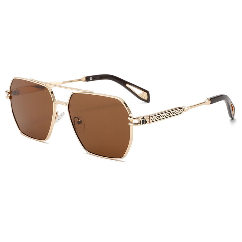 1 Pair of Retro Square - frame Metal Women's Sunglasses h5 Picture2