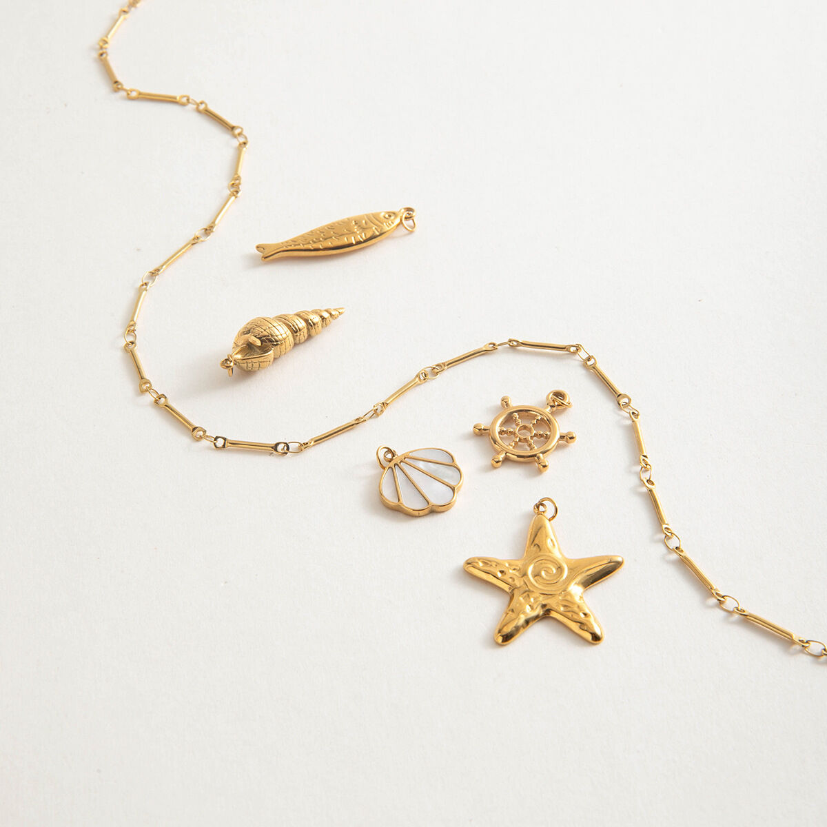 1 pezzo di catena in acciaio inossidabile impermeabile color oro, collane a catena fai da te da donna