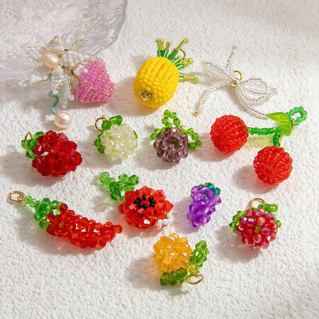 1 Piece Romantic Series Sweet Casual Fruit Glass Woven DIY Women's Pendants