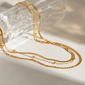 1 piece simple series classic annular stainless steel gold plated women layered necklaces h5 Picture3