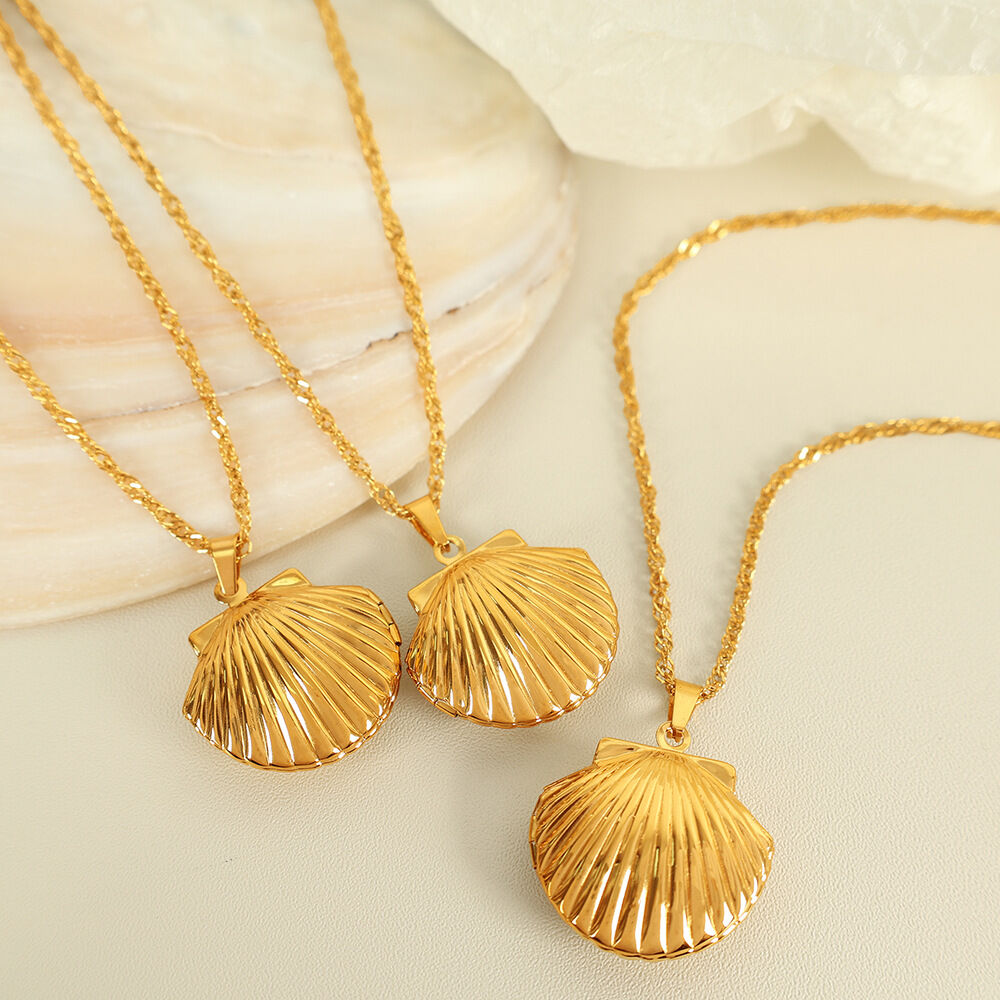 1 pezzo semplice serie semplice tartaruga acciaio inossidabile placcato oro 18K collane con ciondolo da donna h5 Immagine4