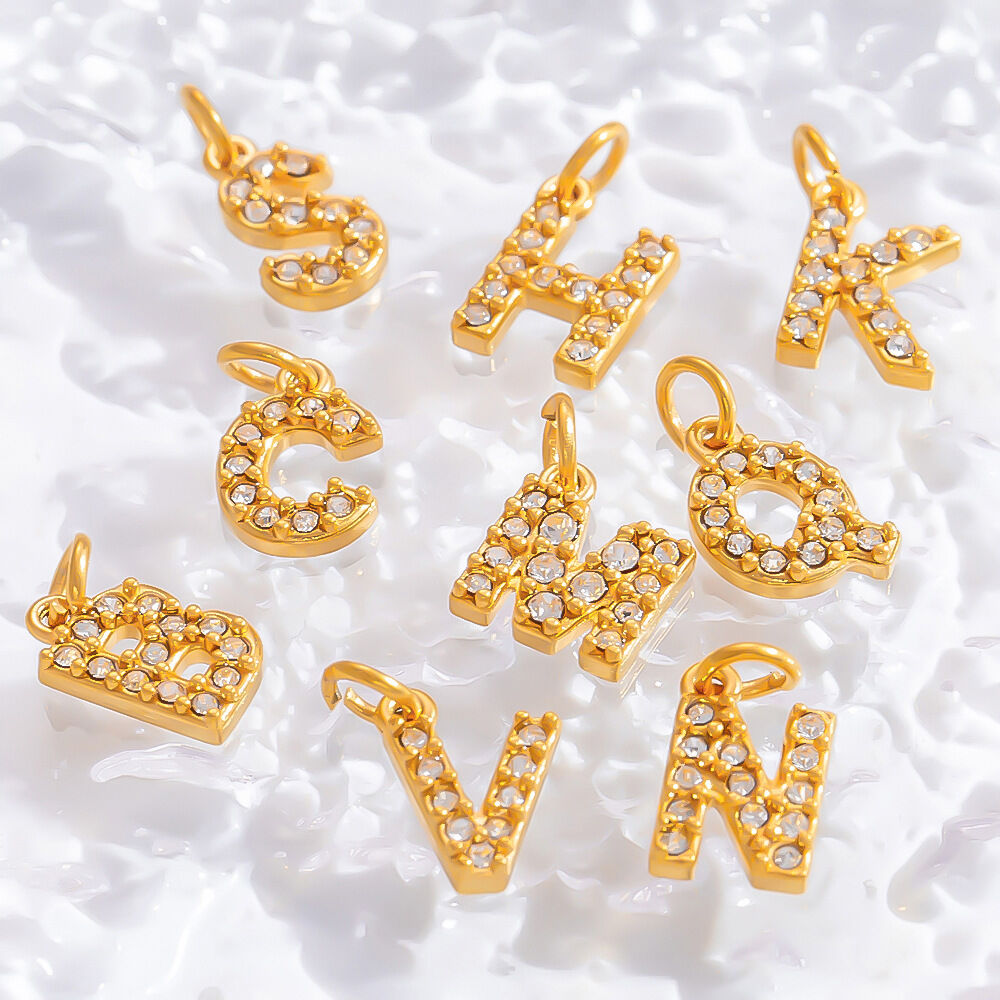 1 Piece Luxurious Series Daily Letter DIY Statement Piece Stainless Steel Waterproof Gold Color Women's Pendants h5 Picture3