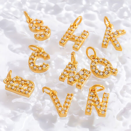 1 Piece Luxurious Series Daily Letter DIY Statement Piece Stainless Steel Waterproof Gold Color Women's Pendants 2