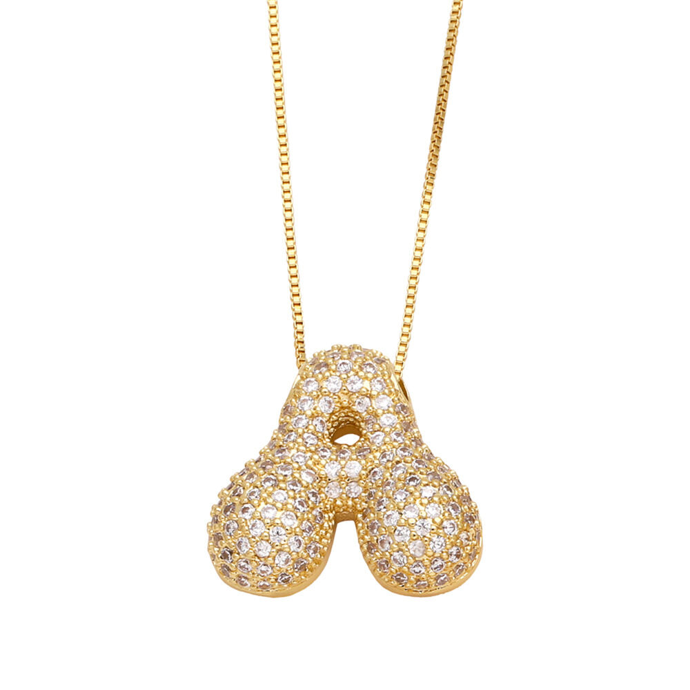 1 Piece Exquisite Series All-match Letter Copper Gold Color Stainless Steel Women's Pendant Necklaces Picture5