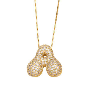1 Piece Exquisite Series All-match Letter Copper Gold Color Stainless Steel Women's Pendant Necklaces h5 Picture5