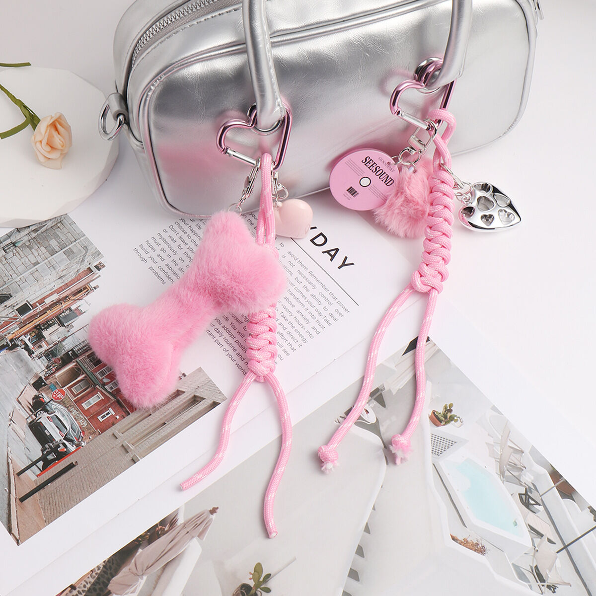 1 Piece Romantic Series Sweet Heart Alloy Women's Bag Charms