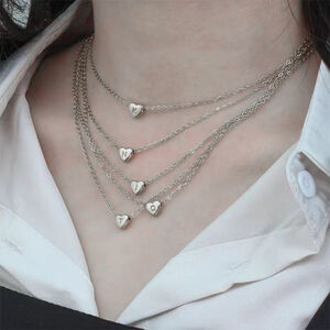 1 Stuk Eenvoudige Serie Dagelijkse Letter Titanium Stalen Vrouwen Hanger Kettingen h5 Afbeelding3
