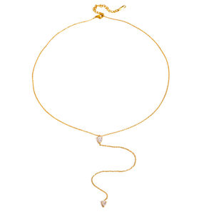 1 piece simple series simple droplet stainless steel gold plated rhinestone women pendant necklaces h5 Picture6